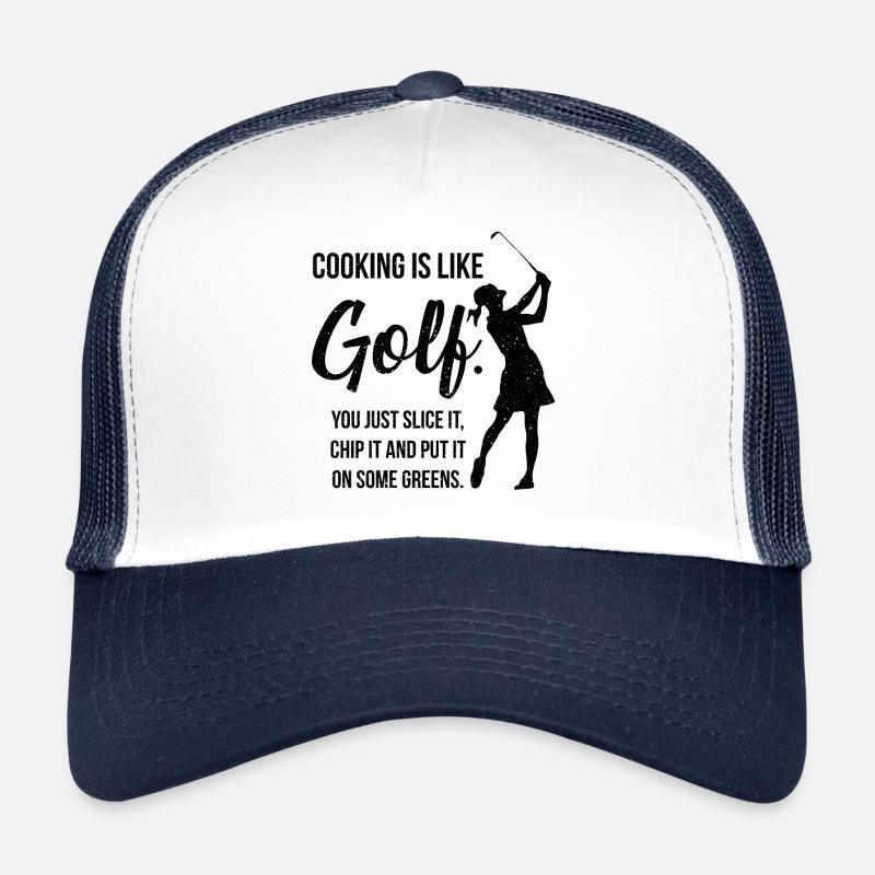 Golf Golfer Golfplatz Golfspieler Lustig - Trucker Cap - Weiß/Navy