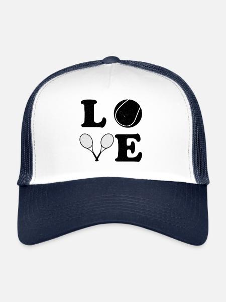 Tennis Joueur de tennis Court de tennis Amour - Casquette trucker  - blanc/marine - Devant