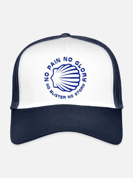 No Pain No Glory XLII (42) Noir - Casquette trucker  - blanc/marine - Devant