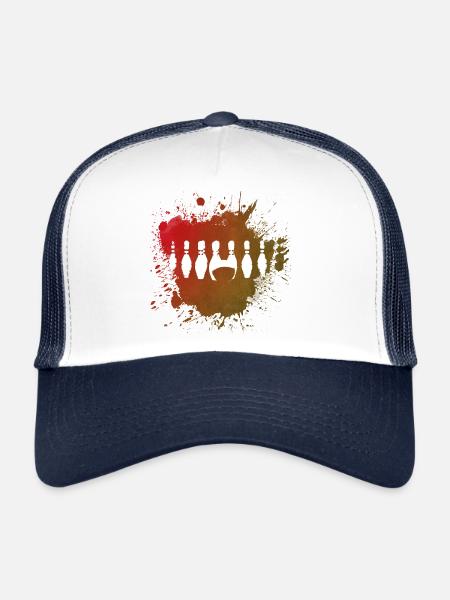 Bowling Bowling Sports Hobby Gift Idea Love - Trucker Cap - white/navy - Front