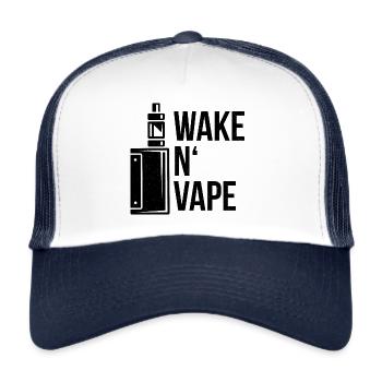 Vape vaping vapeur e-cigarette fumeur - Casquette trucker  - blanc/marine - Devant