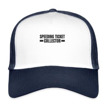 Fast driving car speedcam radar control speeder - Trucker Cap - white/navy - Front