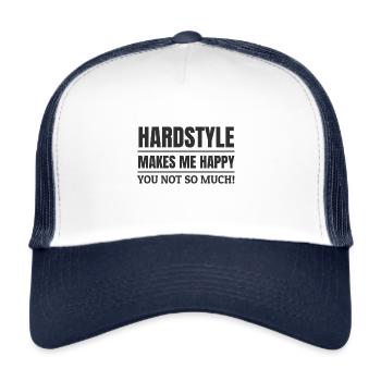 Hardstyle Merchandise Hardstyle makes me happy! - Trucker Cap - white/navy - Front