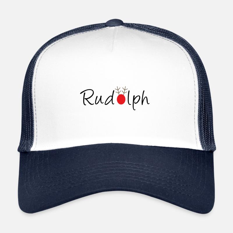 Rudolph Geschenk Idee - Trucker Cap - Weiß/Navy