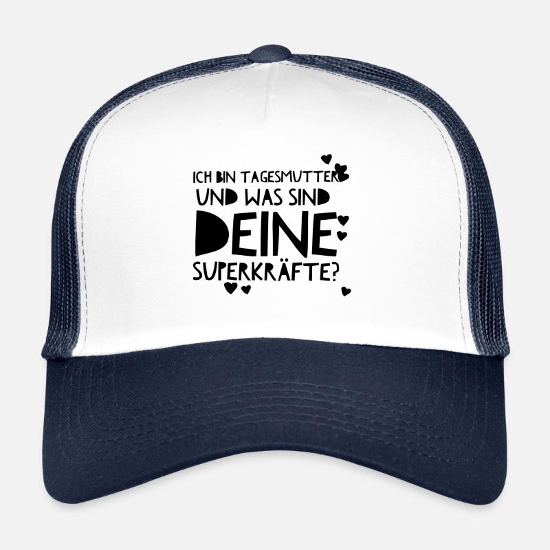 Superstarke Tagesmutter lustige Geschenkidee Kraft - Trucker Cap - Weiß/Navy