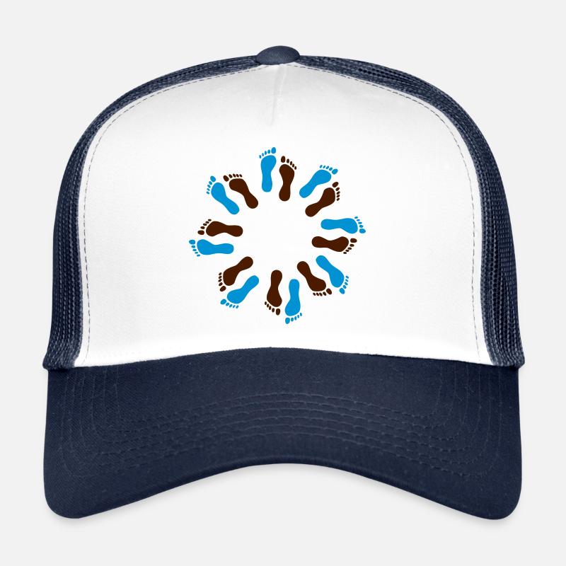 Barefoot circle blue-brown Trucker Cap
