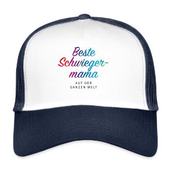 Beste Schwiegermama - Trucker Cap - Weiß/Navy - Vorne