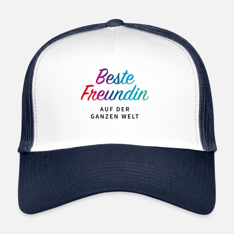 beste Freundin auf der ganzen Welt - Trucker Cap - Weiß/Navy