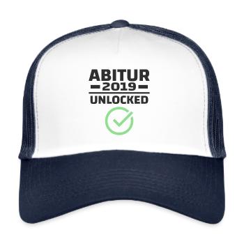 Abitur 2019 Abi Motto Proverbs Graduation class AK19 - Trucker Cap - white/navy - Front