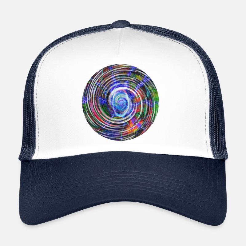 Lightning color ball, Blitz Farbenkugel - Trucker Cap - Weiß/Navy