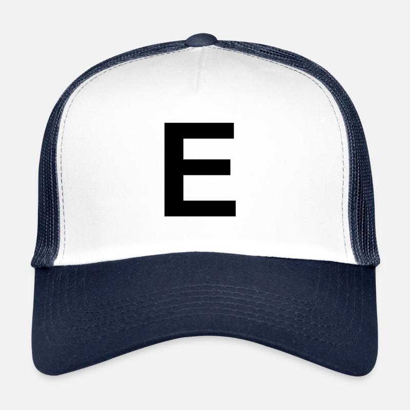Buchstabe E - Trucker Cap - Weiß/Navy