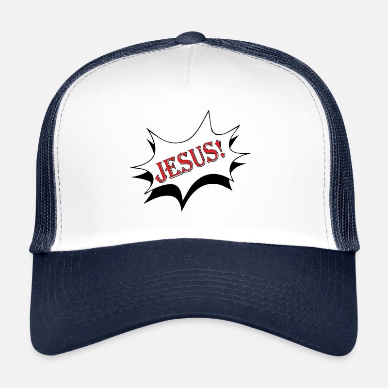 JÉSUS - Casquette trucker  - blanc/marine