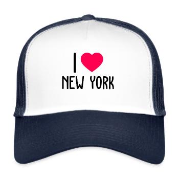 I Love New York - Trucker Cap - Weiß/Navy - Vorne