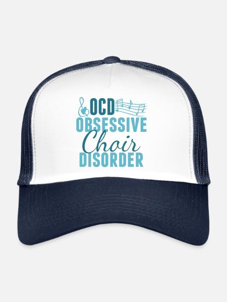 Trouble mignon de choeur obsessionnel - Casquette trucker  - blanc/marine - Devant