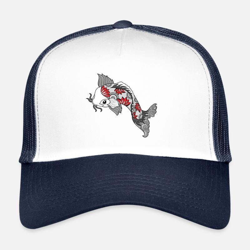 Koi fish - body art design - Trucker Cap - white/navy