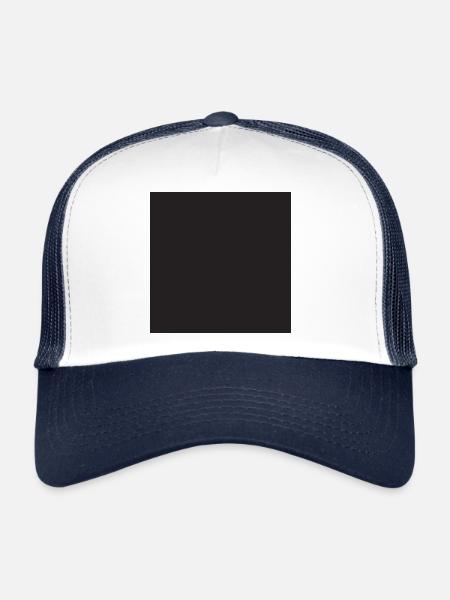 Square monochrome Viereck square - Trucker Cap - white/navy - Front