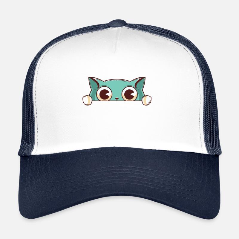 lustige motive bin schockiert, ich verstecke mich - Trucker Cap - Weiß/Navy