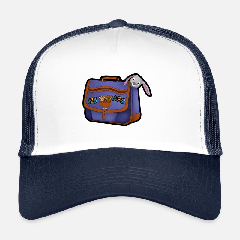 Back to school blue schoolbag Trucker Cap