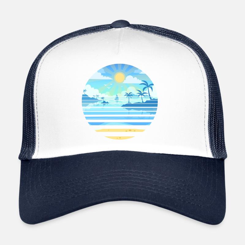 Sublime paysage nautique ensoleillé Casquette trucker 