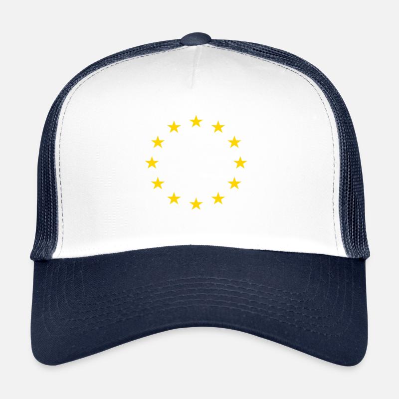 Europäische Union Sterne EU Flagge - Trucker Cap - Weiß/Navy
