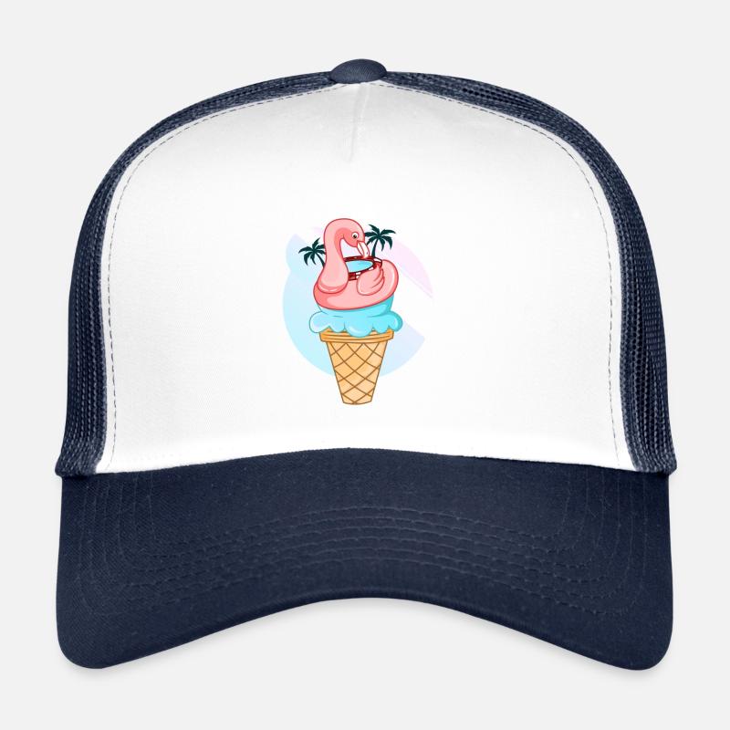 Flamingo Glace - Casquette trucker  - blanc/marine