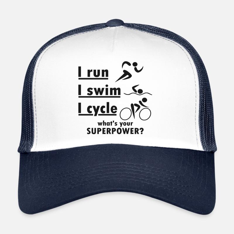 Triathlon I run i swim i cycle - Trucker Cap - Weiß/Navy