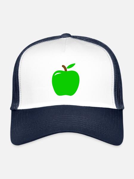 pomme verte - Casquette trucker  - blanc/marine - Devant