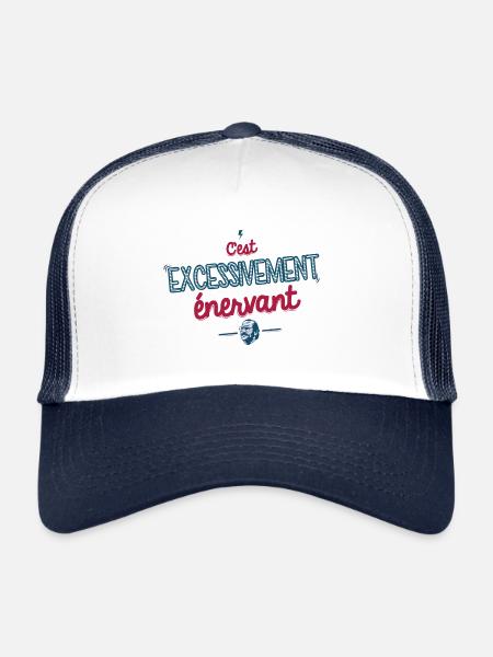 Excessivement Enervant - Casquette trucker  - blanc/marine - Devant
