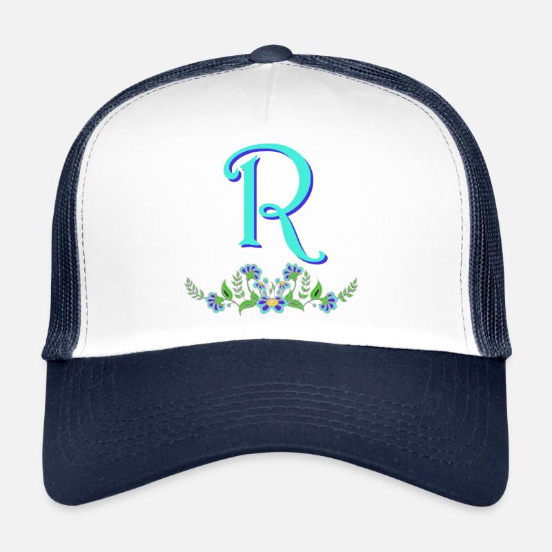 blume blau r - Trucker Cap - Weiß/Navy