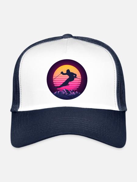 Ski Skiing Oldschool - Trucker Cap - white/navy