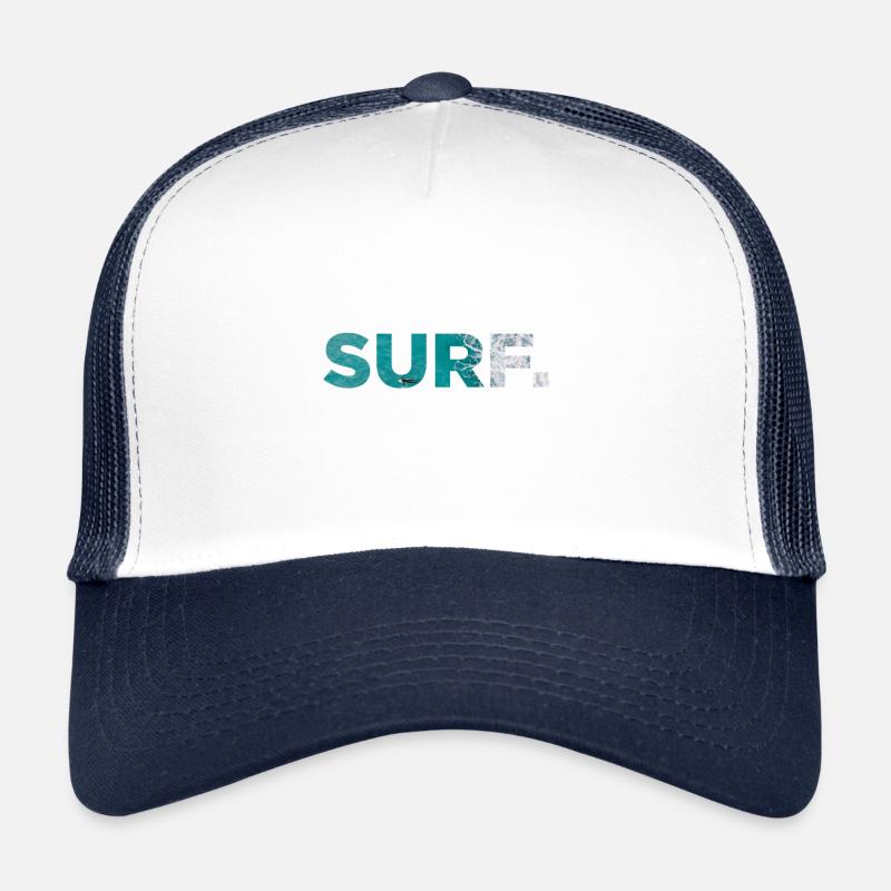 Surf Surfing Surfen Surfer Surferin - Trucker Cap - Weiß/Navy