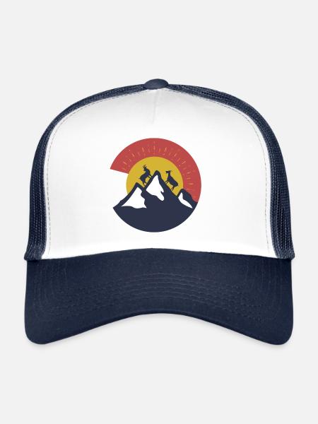 Chèvre billy chèvre montagnes - Casquette trucker  - blanc/marine - Devant