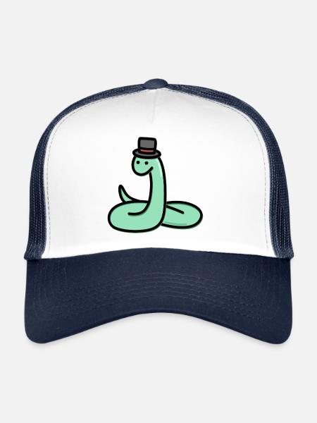 Serpent mignon - Casquette trucker  - blanc/marine - Devant