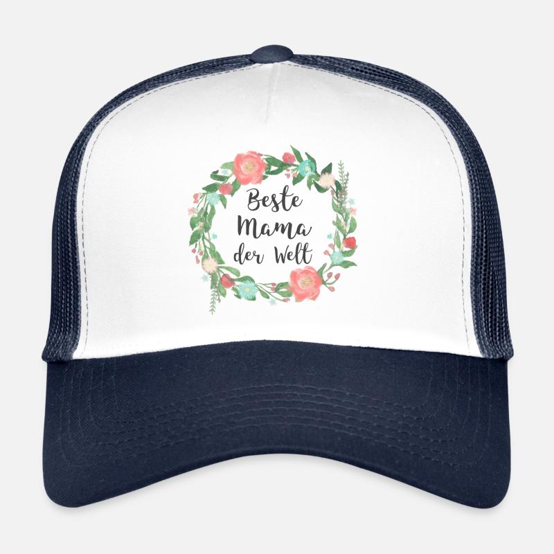 Beste Mama der Welt mit Blumen Blumenkranz Trucker Cap