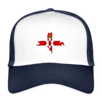 Northern Ireland map with flag inside - Trucker Cap - white/navy - Front