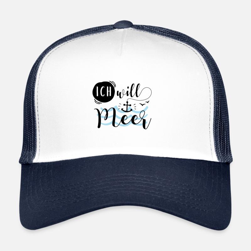 Ich will Meer - Trucker Cap - Weiß/Navy
