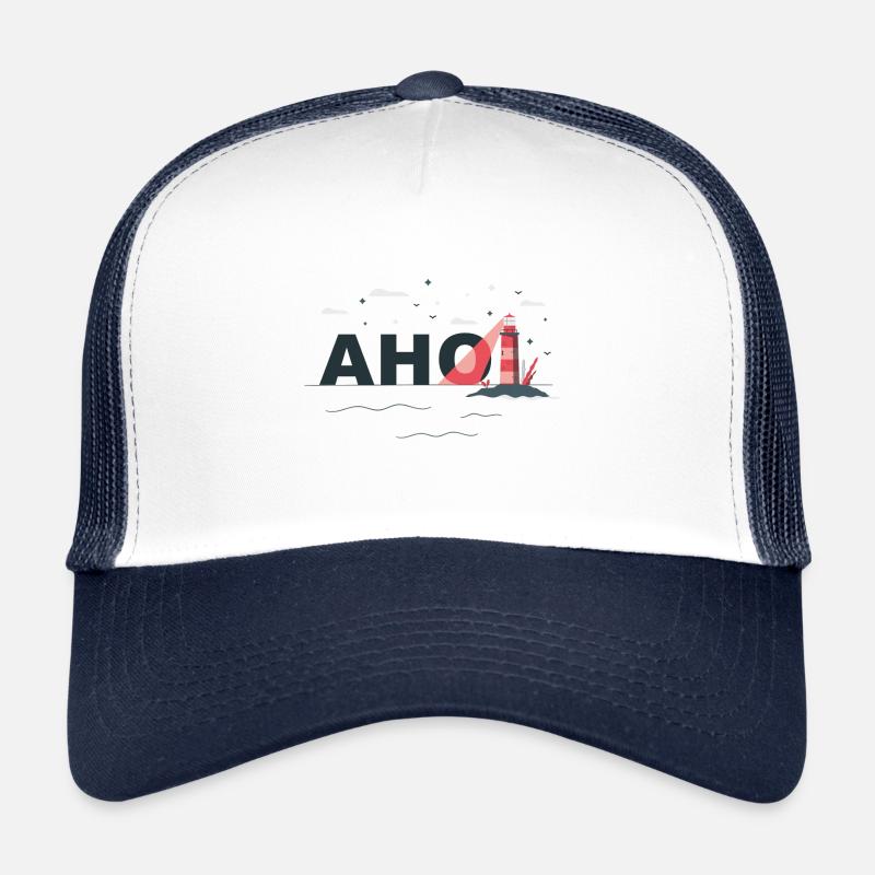 Ahoi mit Leuchtturm - Trucker Cap - Weiß/Navy
