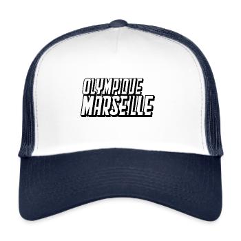 Marseille ville du sud de la France - Casquette trucker  - blanc/marine - Devant