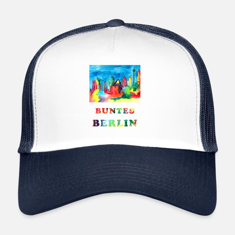 Berlin coloré - croquis aquarelle de monuments de Berlin Casquette trucker 
