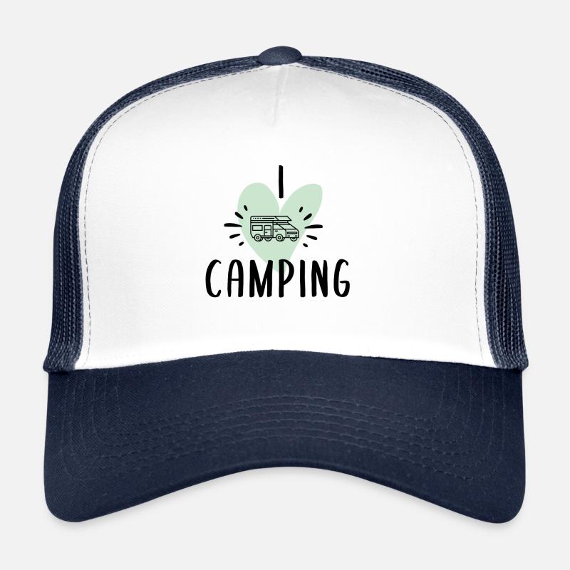 I love Camping - Trucker Cap - Weiß/Navy