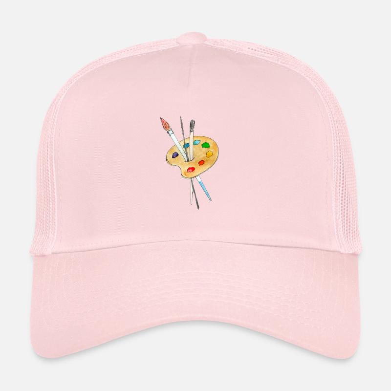 Palette, Farben und Pinsel Trucker Cap