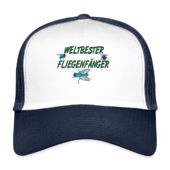Weltbester Fliegenfänger, Insekten Stubenfliege - Trucker Cap - Weiß/Navy - Vorne