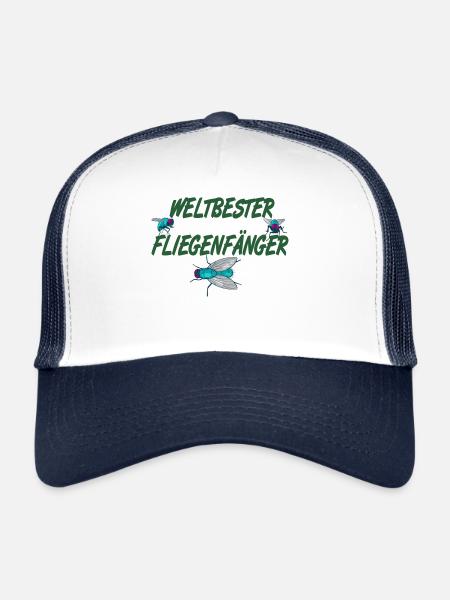 Weltbester Fliegenfänger, Insekten Stubenfliege - Trucker Cap - Weiß/Navy - Vorne
