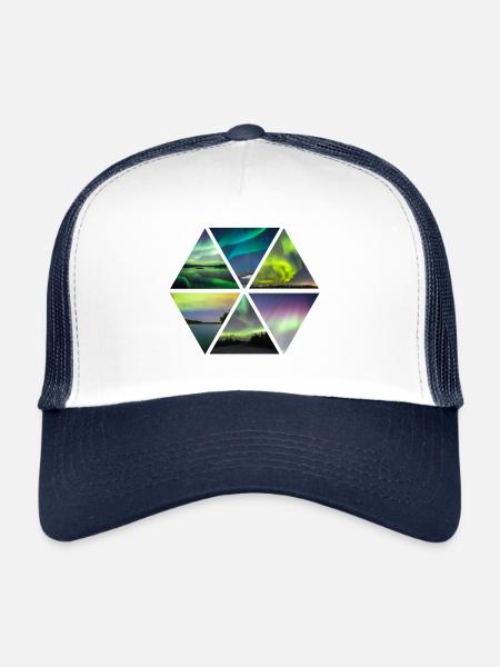Lumières polaires - Casquette trucker  - blanc/marine - Devant