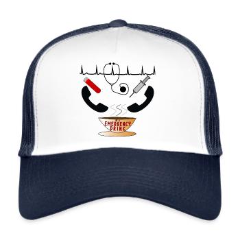 Doctor Physician Assistant MFA Internist Stress Gift - Trucker Cap - white/navy - Front