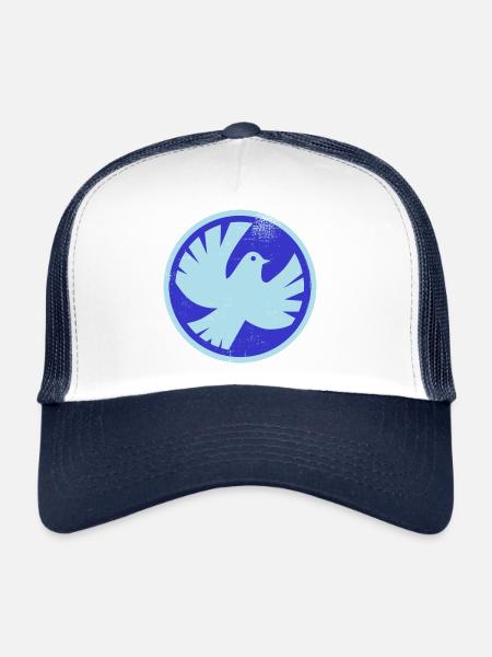 Colombe de paix - Casquette trucker  - blanc/marine - Devant