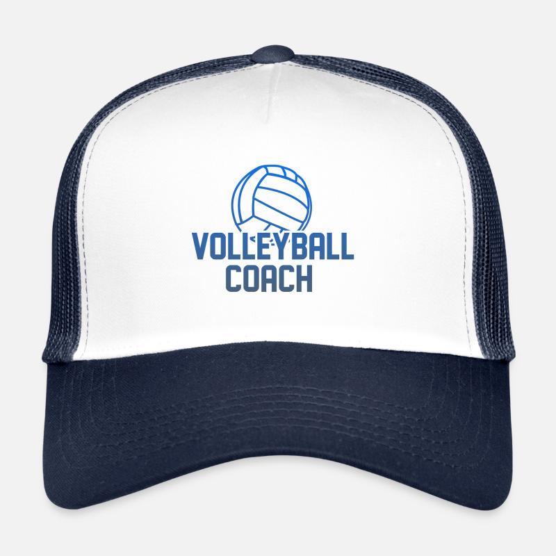 Lustiger Volleyball Trainer Coach Spruch - Trucker Cap - Weiß/Navy