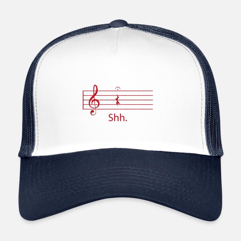 Notes guitar music gift - Trucker Cap - white/navy