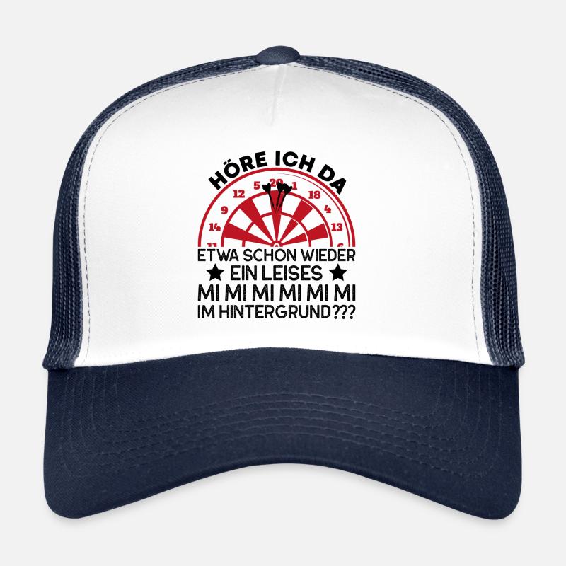 Leises mi mi hintergrund Geschenk Darts Wurfspieß - Trucker Cap - Weiß/Navy