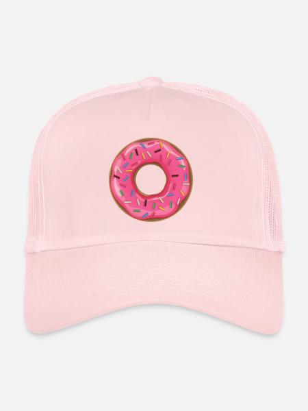 DONUT tshirt humor gift idea - Trucker Cap - pale pink - Front